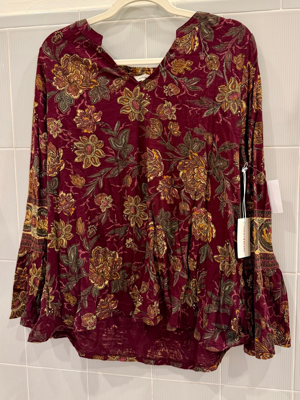 NWT Lucky Brand Floral Long Sleeve Top